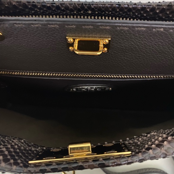 Fendi Peekaboo Fit Dark Brown Python Exotic Leather Bag for Men/Women - Picture 11 of 15